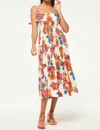 Misa Kamina Midi Dress In Flora Marbella In Multi