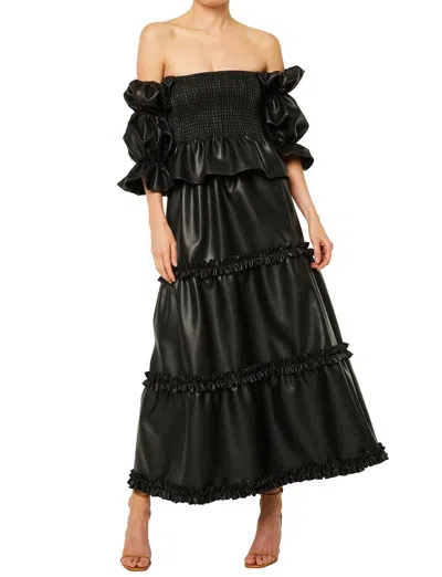 Misa Kelis Skirt In Obsidian Vegan Leather In Multi