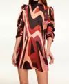 Misa Kelly Tie-neck Striped Satin Mini Dress In Multi