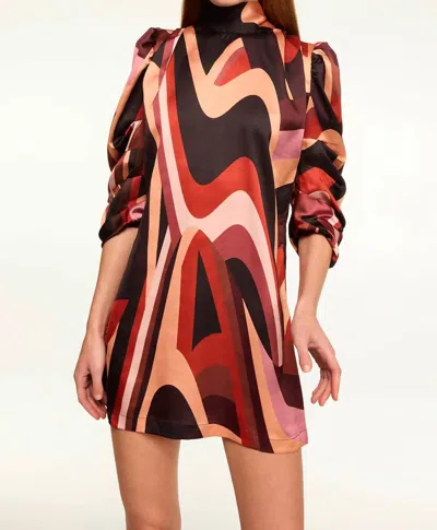 MISA KELLY DRESS IN CANYON STRIPE SATIN