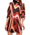 Misa Kelly Tie-neck Striped Satin Mini Dress In Multi