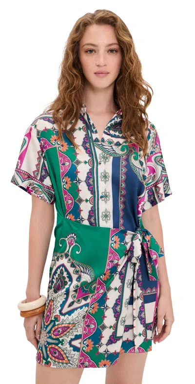 Misa Kezia Dress Multicolored Patchwork Scarf