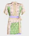 MISA KEZIA WRAP MINI DRESS