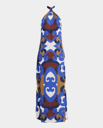 Misa Kristen Halter Maxi Dress In Aries Refl