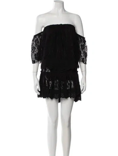 Pre-owned Misa Lace Pattern Crochet Trim Skirt Set In Black