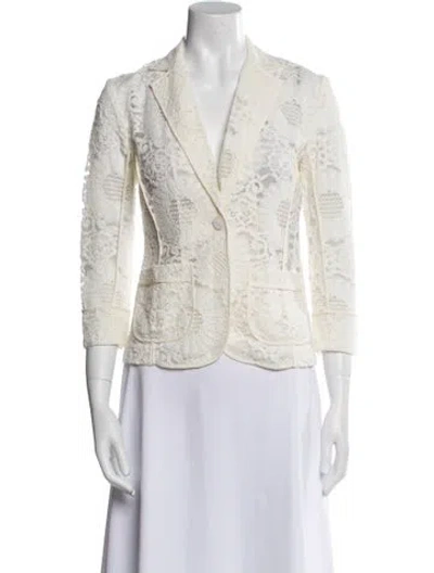 Pre-owned Misa Lace Pattern Evening Jacket In Neutral