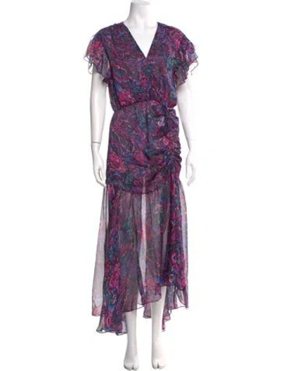 Pre-owned Misa Lace Pattern Long Dress In Pink