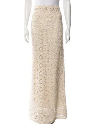 Pre-owned Misa Lace Pattern Long Skirt In Neutral