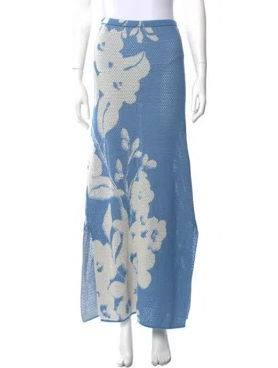 Pre-owned Misa Lace Pattern Long Skirt W/ Tags In Blue