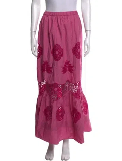 Pre-owned Misa Lace Pattern Long Skirt W/ Tags In Pink