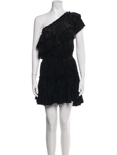 Pre-owned Misa Lace Pattern Mini Dress In Black