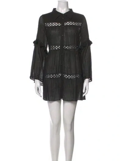 Pre-owned Misa Lace Pattern Mini Dress In Gray