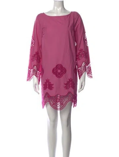 Pre-owned Misa Lace Pattern Mini Dress W/ Tags In Pink