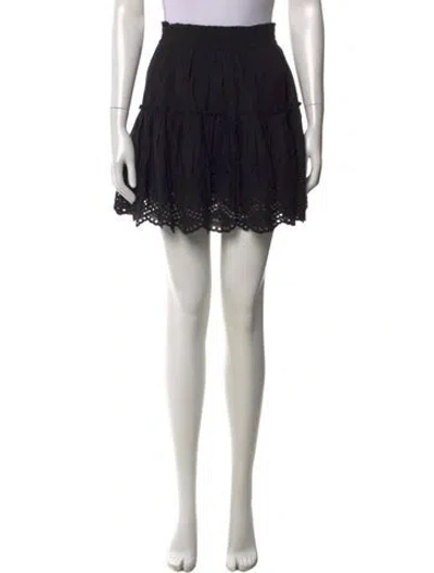 Pre-owned Misa Lace Pattern Mini Skirt In Black