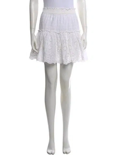 Pre-owned Misa Lace Pattern Mini Skirt In White