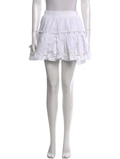Pre-owned Misa Lace Pattern Mini Skirt In White