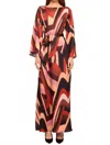 Misa Laurie Maxi Dress In Canyon Stripe Satin In Multi