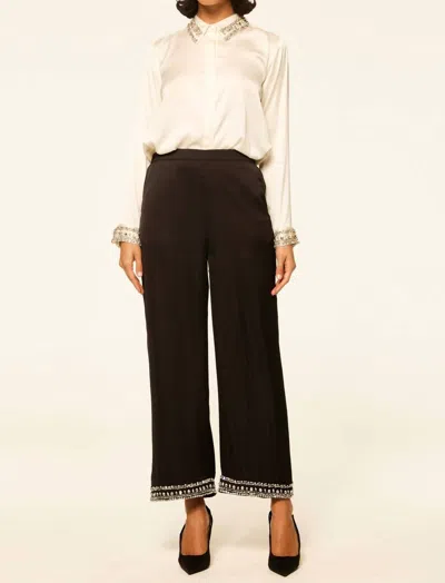 Misa Leia Pant In Black Satin