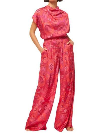 Misa Lemor Pant In Flora Corsica Fuchsia In Pink