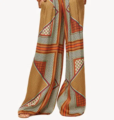 Misa Lemor Wide Leg Pants In Positano Scarf In Multi