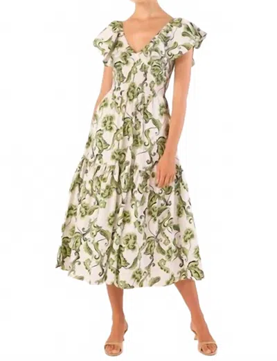 Misa Leona Midi Dress In Garden Paisley In Multi