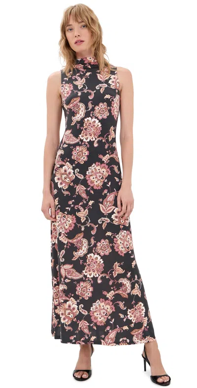 Misa Lila Dress Autumn Chintz Jersey In Multi