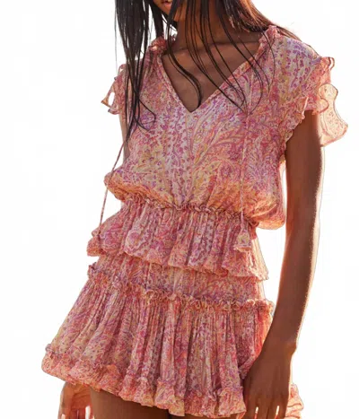 Misa Lilian Puglia Paisley Mini Dress In Pink