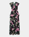 Misa Lilith Ruffled Maxi Dress In Pink Peony Lg
