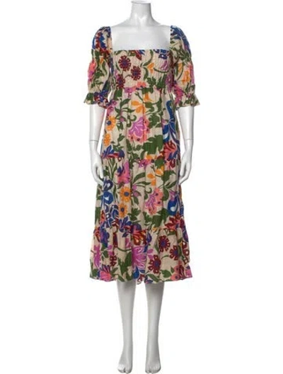 Pre-owned Misa Linen Long Dress In Neutral