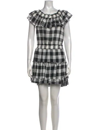 Pre-owned Misa Linen Mini Dress In Black