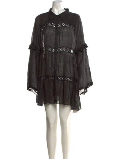 Pre-owned Misa Linen Mini Dress In Black