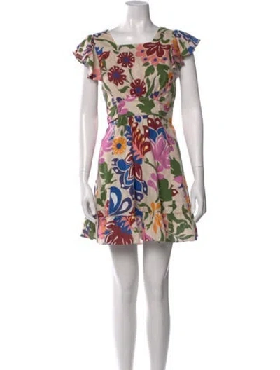 Pre-owned Misa Linen Mini Dress In Neutral