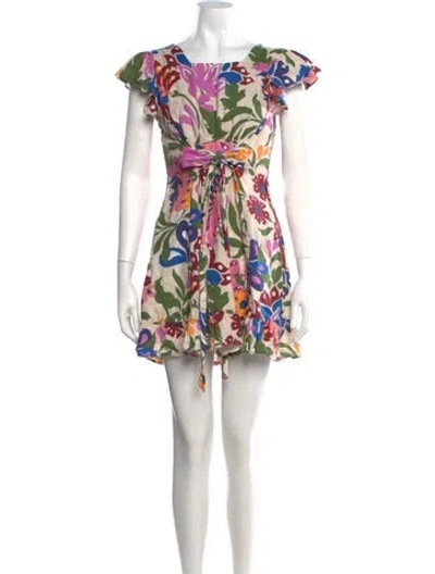 Pre-owned Misa Linen Mini Dress In Neutral