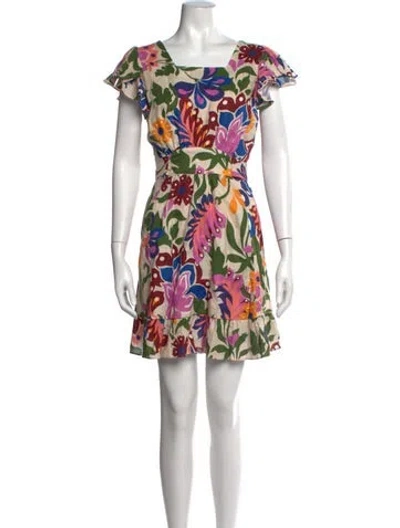 Pre-owned Misa Linen Mini Dress In Neutrals