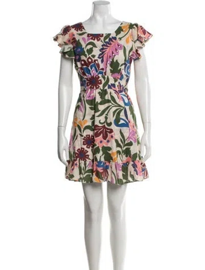 Pre-owned Misa Linen Mini Dress In Neutrals