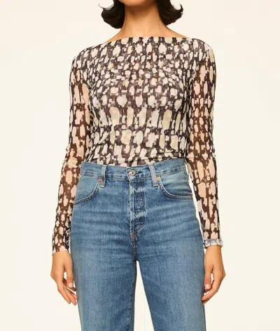 Misa Lira Top In Abstract Geo Mesh In Multi