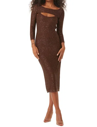 Misa Lisette Dress In Chocolate Shimmer In Brown