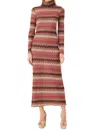 MISA LIV MOCK NECK LONG SLEEVE DRESS IN WINTER CHEVRON