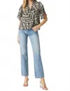 Misa Livia Top In Tonal Abstract In Blue
