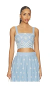 Misa Lois Top In Periwinkle Scallop In Blue