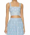 Misa Lois Top In Periwinkle Scallop In Blue