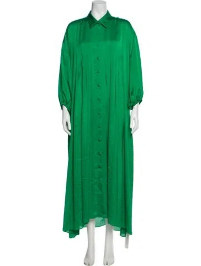 Pre-owned Misa Long Dress In Green