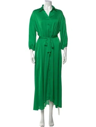 Pre-owned Misa Long Dress In Green