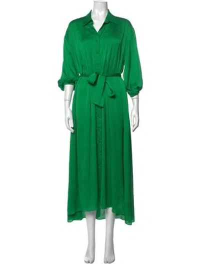 Pre-owned Misa Long Dress In Green