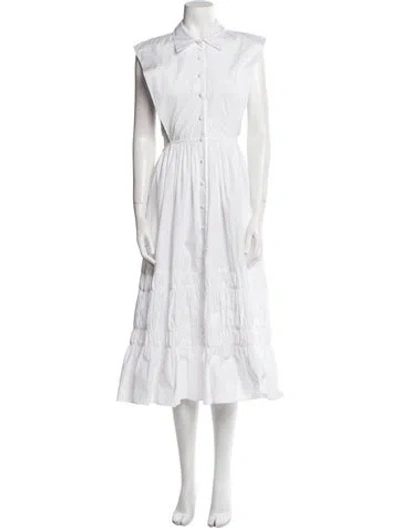 Pre-owned Misa Long Dress In White