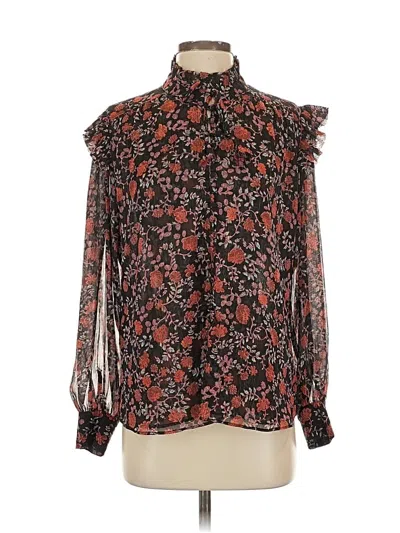 Pre-owned Misa Long Sleeve Blouse In Black