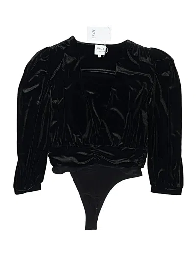 Pre-owned Misa Long Sleeve Blouse In Black