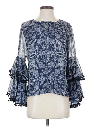 Pre-owned Misa Long Sleeve Blouse In Blue