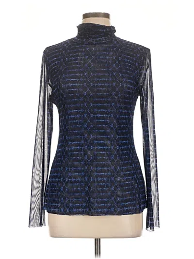 Pre-owned Misa Long Sleeve Blouse In Blue