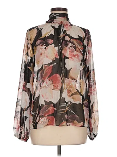 Pre-owned Misa Long Sleeve Blouse In Brown
